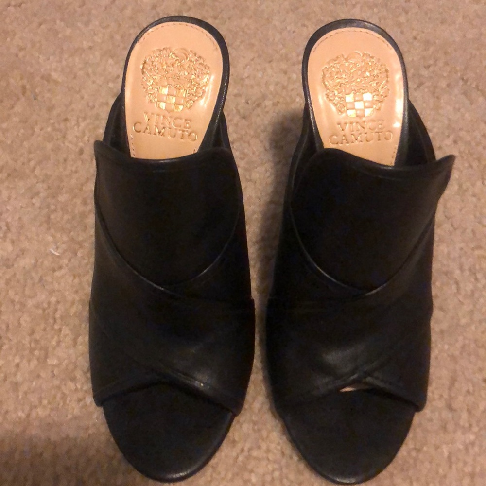 Vince Camuto Kizza Mule Heels Black Sz 7M